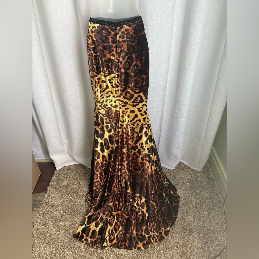MacDuggal Leopard Print Prom Formal Beaded Animal SKIRT ONLY! Two piece 0313‎ - Picture 4 of 12